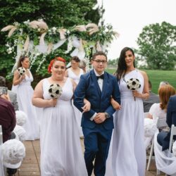 Bridesmaids in white photos by MA wedding photographer Emma Thurgood Photography as seen on offbeat bride 15 - When the bride's in a black wedding dress with bridesmaids in white! Bridesmaids in white photos by MA wedding photographer Emma Thurgood Photography as seen on offbeat bride 15