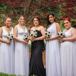 Bridesmaids in white photos by MA wedding photographer Emma Thurgood Photography as seen on offbeat bride 20 - When the bride's in a black wedding dress with bridesmaids in white! Bridesmaids in white photos by MA wedding photographer Emma Thurgood Photography as seen on offbeat bride 20