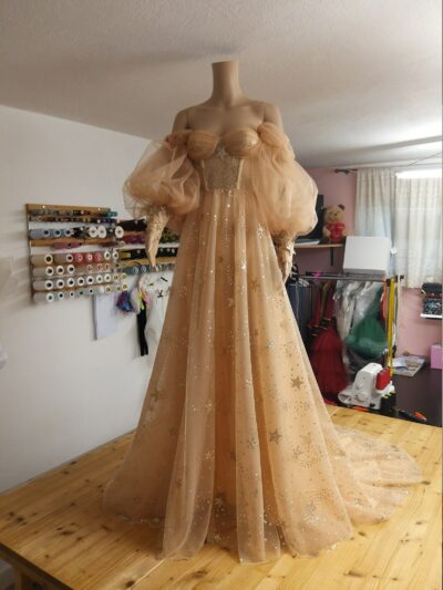 Gold Star Celestial Wedding Dress
