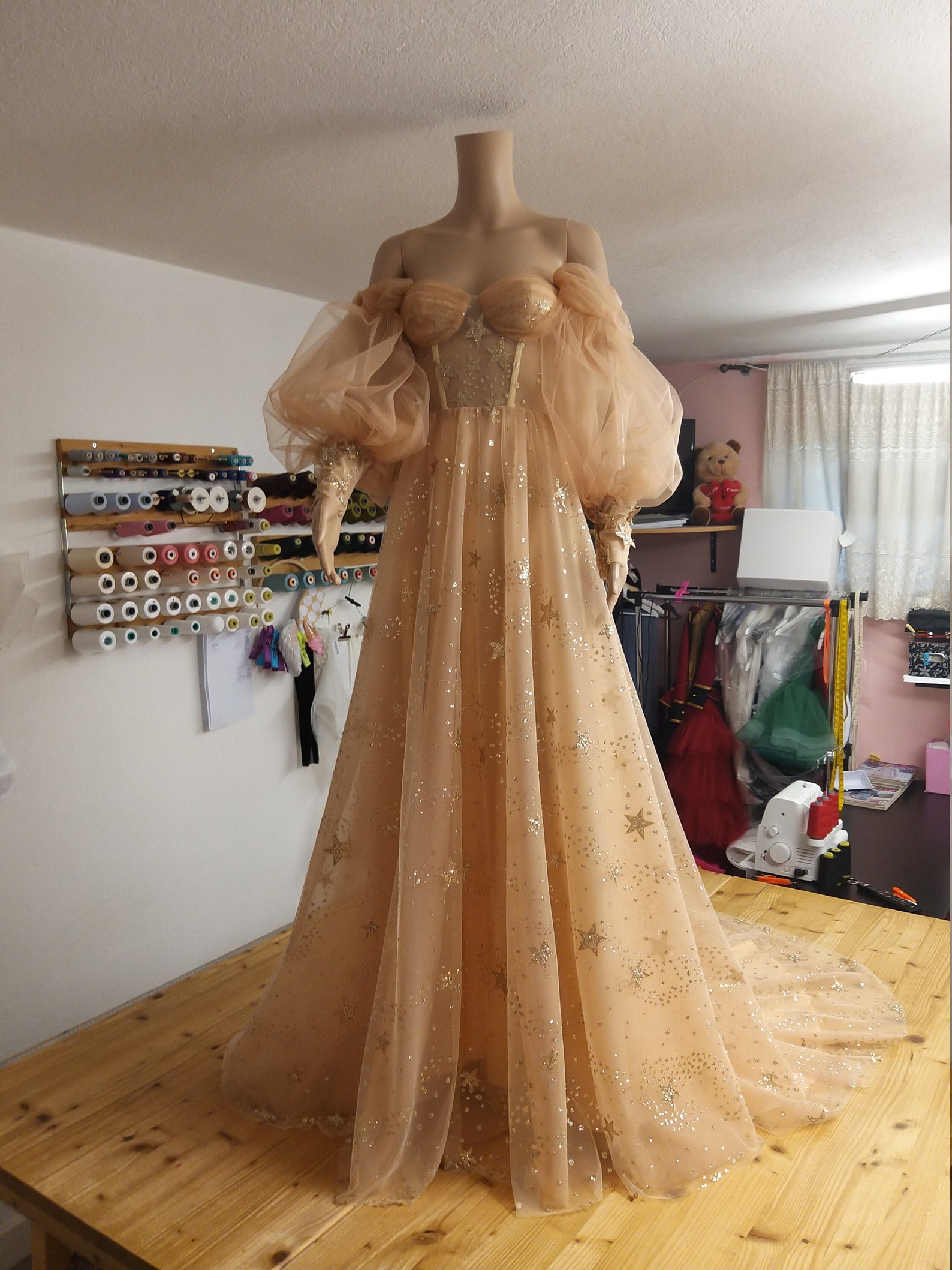 gold star wedding dress Celestial • Offbeat Wed formerly Offbeat Bride moon and stars wedding dress