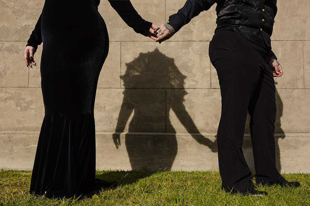 Wait until you see the outfits at this gothic gay cemetery wedding