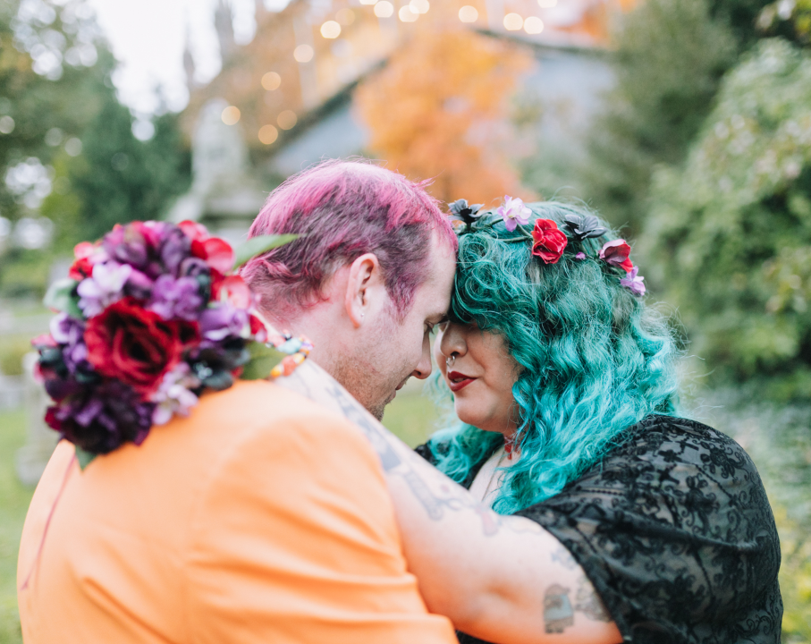 This Halloween costume party was also an intimate wedding