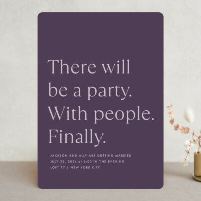 There Will Be a Party wedding invitations