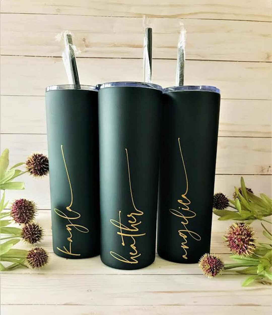 Custom Personalized Name Tumblers for bridesmaids, groomsgirls, bridesboys, or other wedding party members