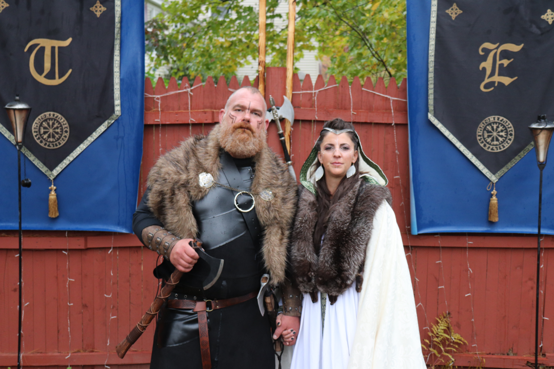 Epic backyard DIY Viking wedding