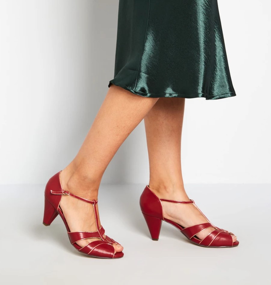 Red T-Strap Heel by Chelsea Crew