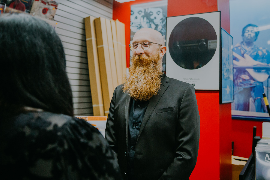 A rock 'n' roll elopement in a record store 10 from Offbeat Wed (formerly Offbeat Bride) rock n roll elopement Laura Diliberto Photography8 alternative wedding ideas from Offbeat Wed (formerly Offbeat Bride)
