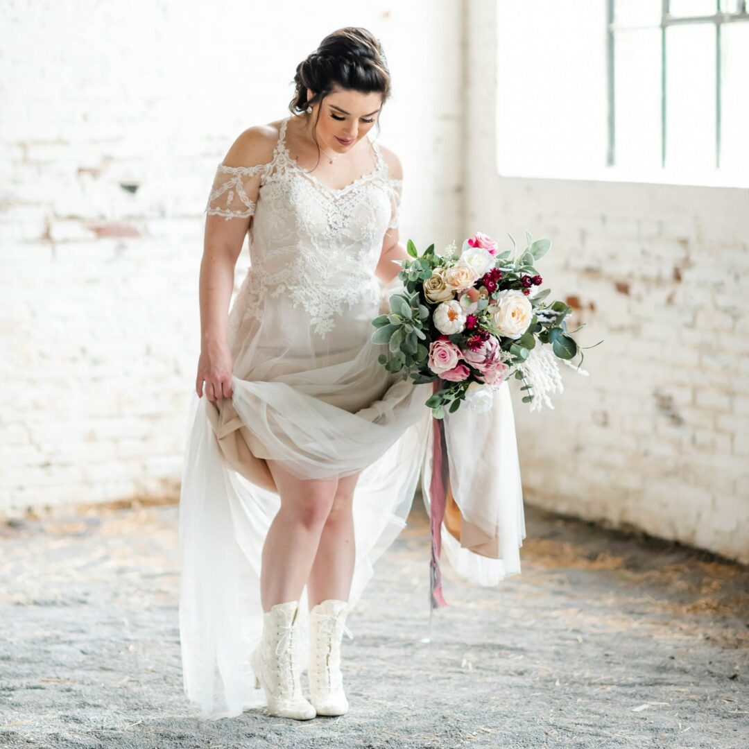 Vintage Lace Up Wedding Boots