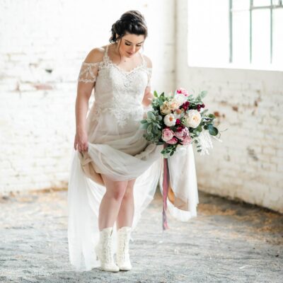 Vintage Lace Up Wedding Boots