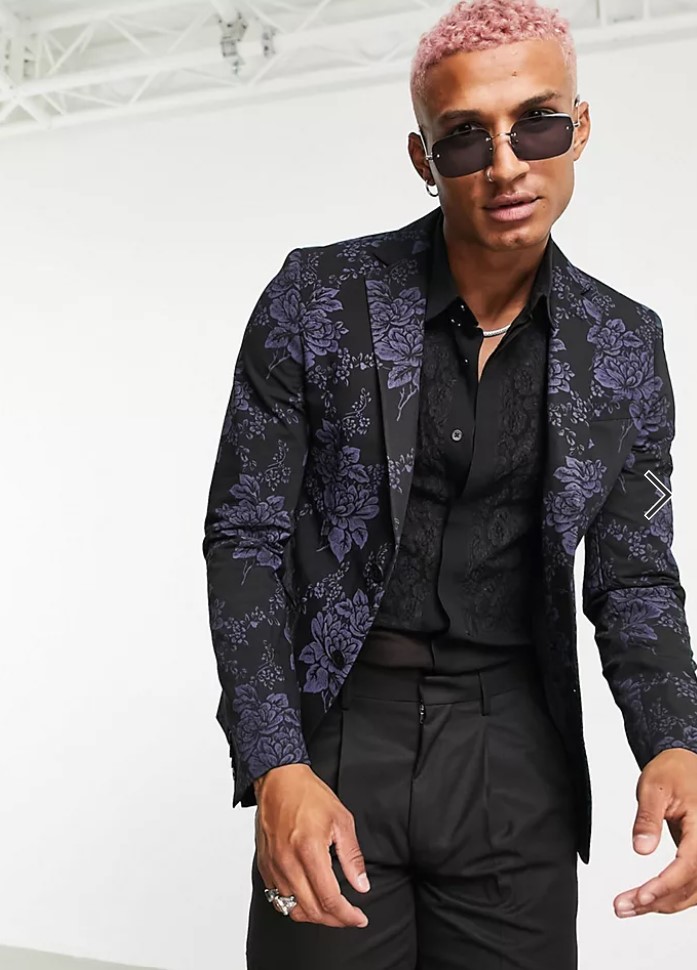 Bolongaro Trevor floral super skinny fit suit jacket