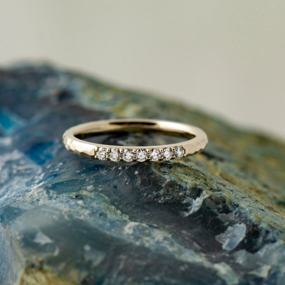 Hammered Textured Wedding Band
