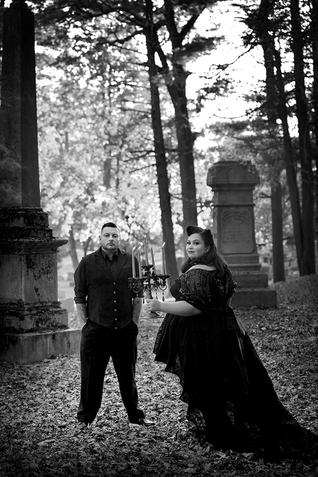 A hauntingly gorgeous cemetery engagement shoot • Offbeat Wed (was ...