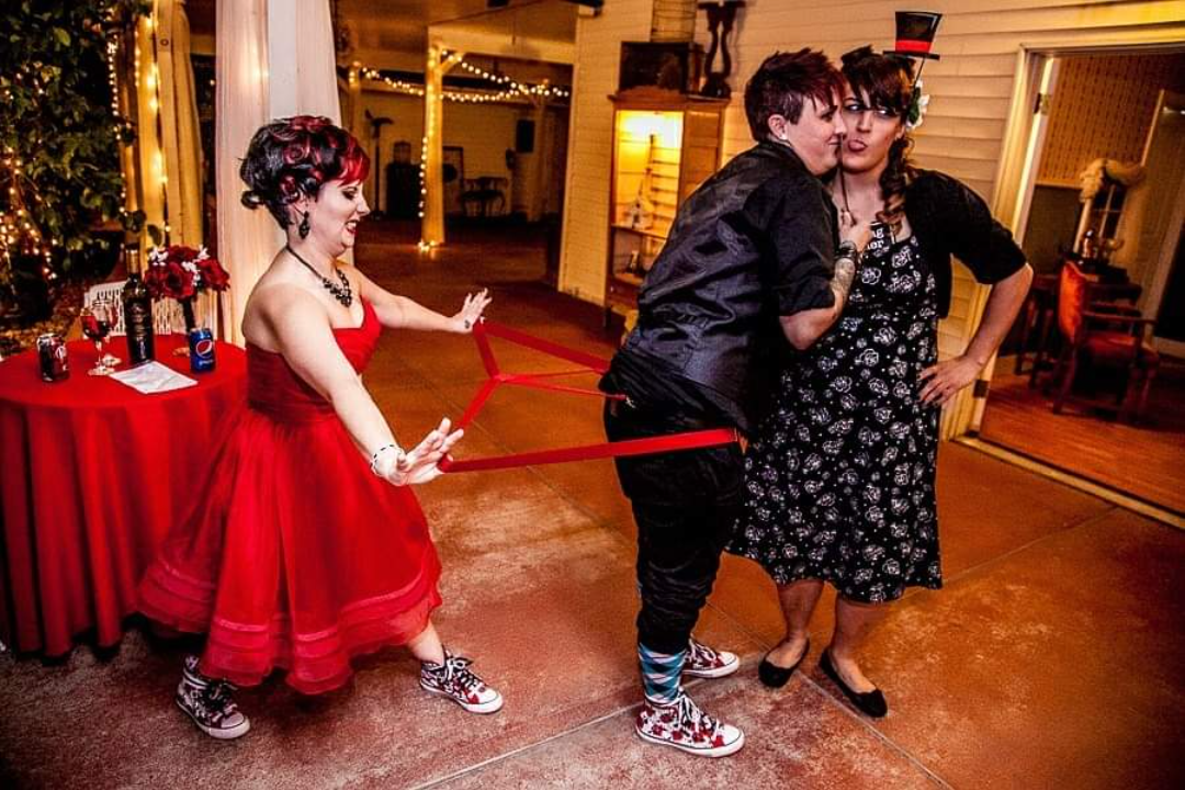 Rockabilly wedding nontraditional red wedding dress Photos by Charles Lee Photography22