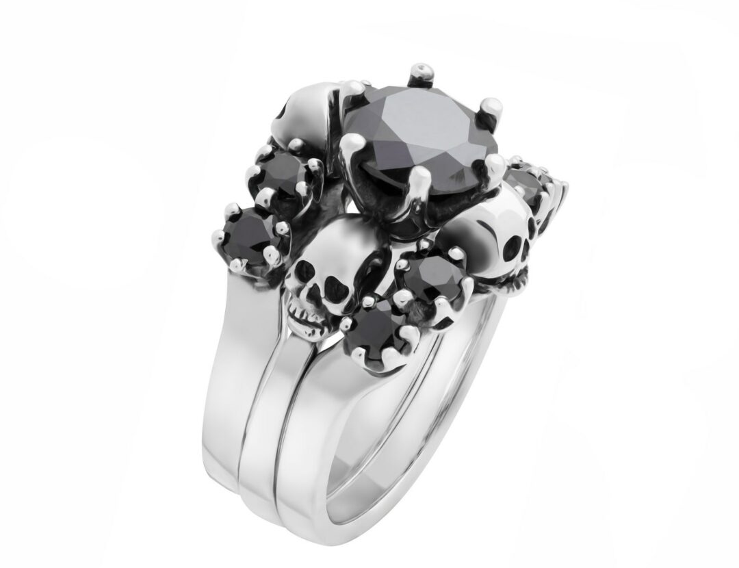 Skull Wedding Ring Set
