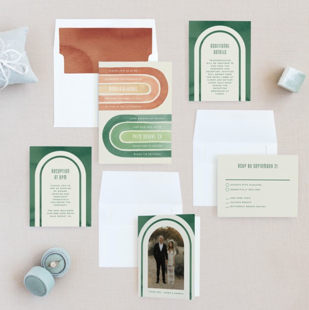 Double Rainbow Wedding Invitation Suite