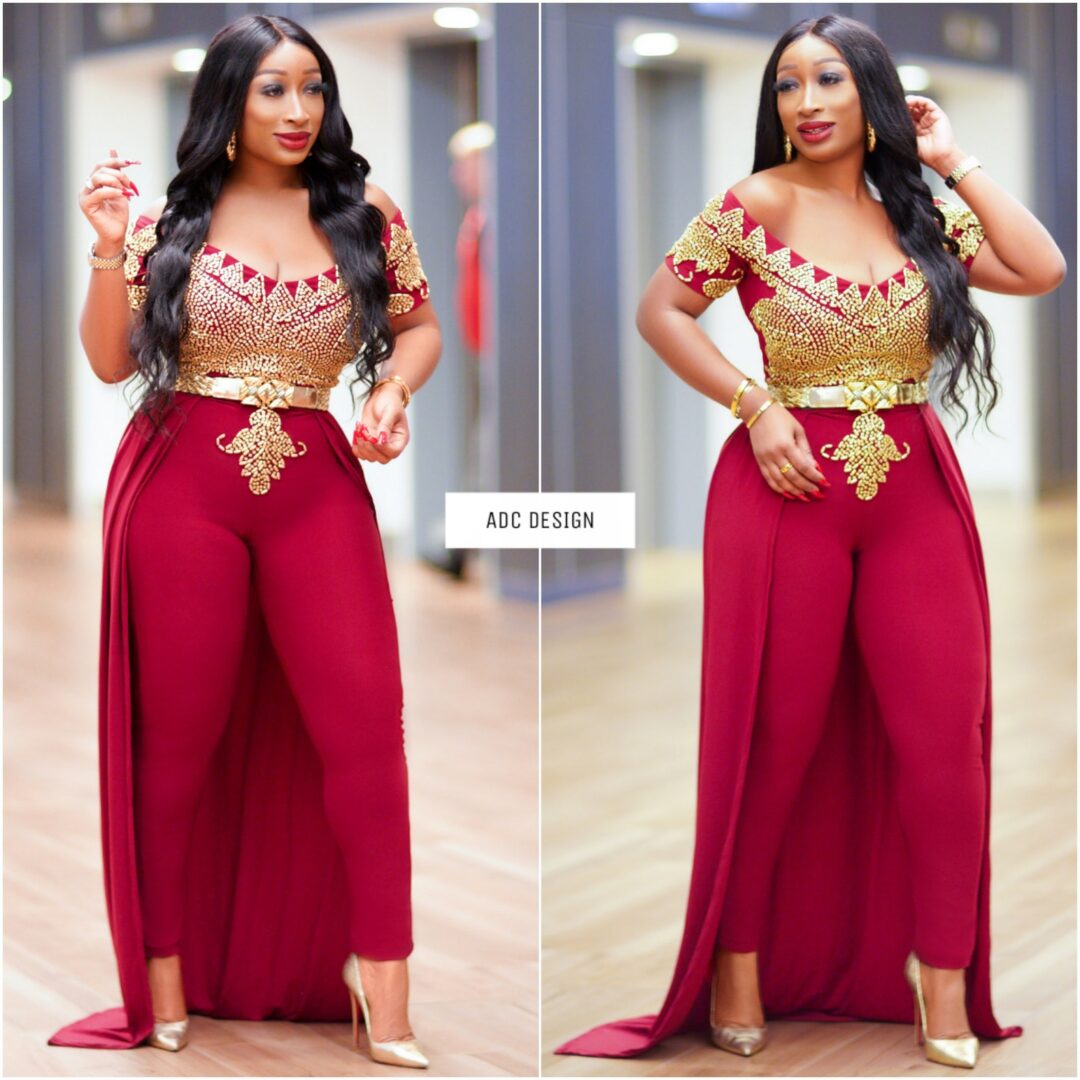 Red Cape Jumpsuit “Freyaa”