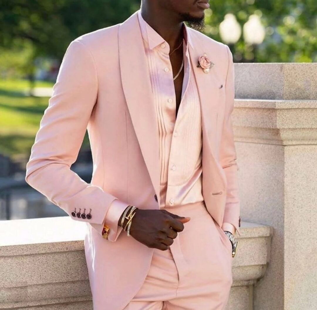Bespoke Pink Evening Suit Slim Fit Tuxedo