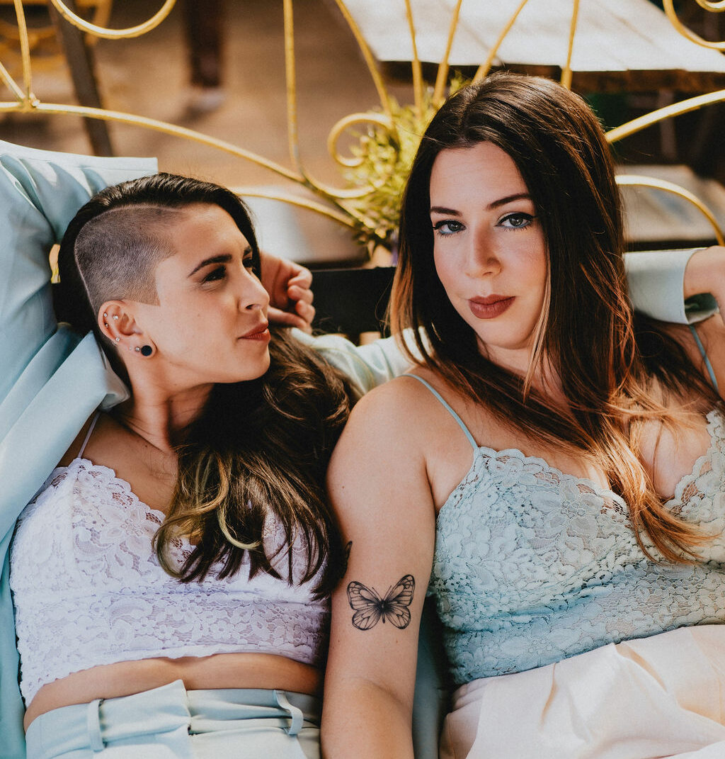This nonbinary engagement session is peak fashion