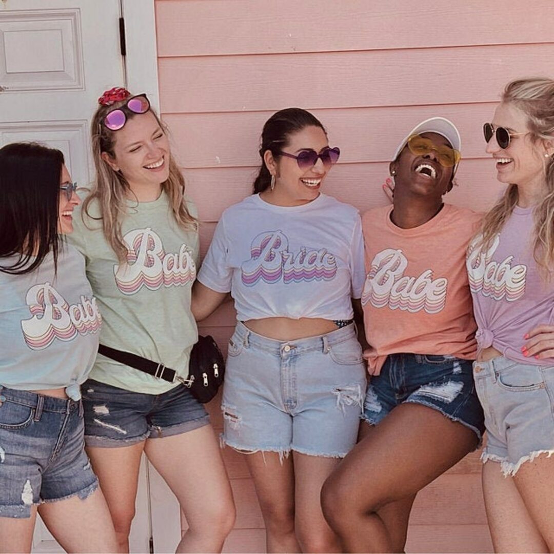 Retro bride & bridesmaid shirts