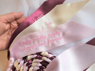 Custom embroidered handfasting cords