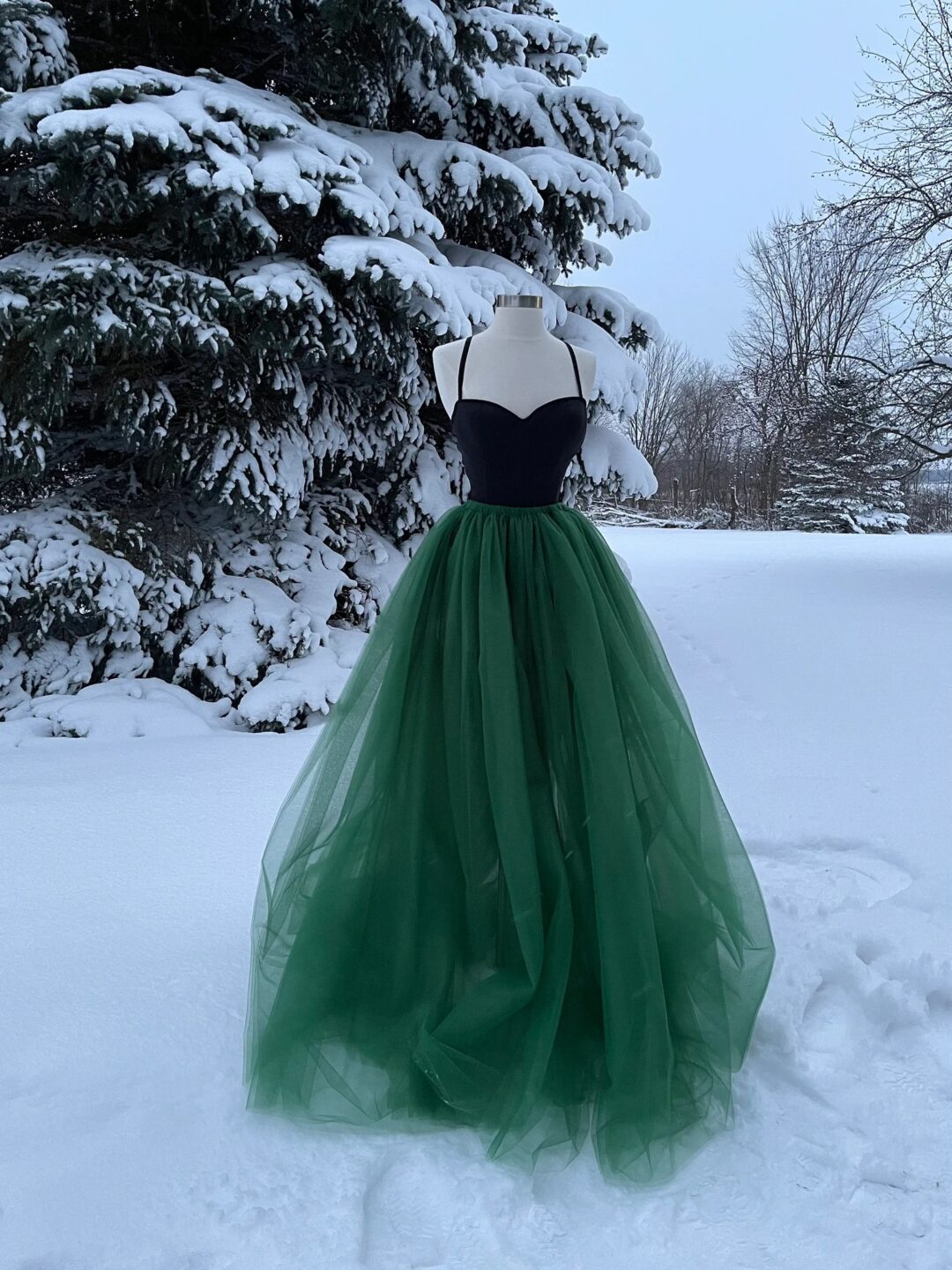 EMERALD Tulle Maxi Skirt, Any Size, Any Length, Any Color