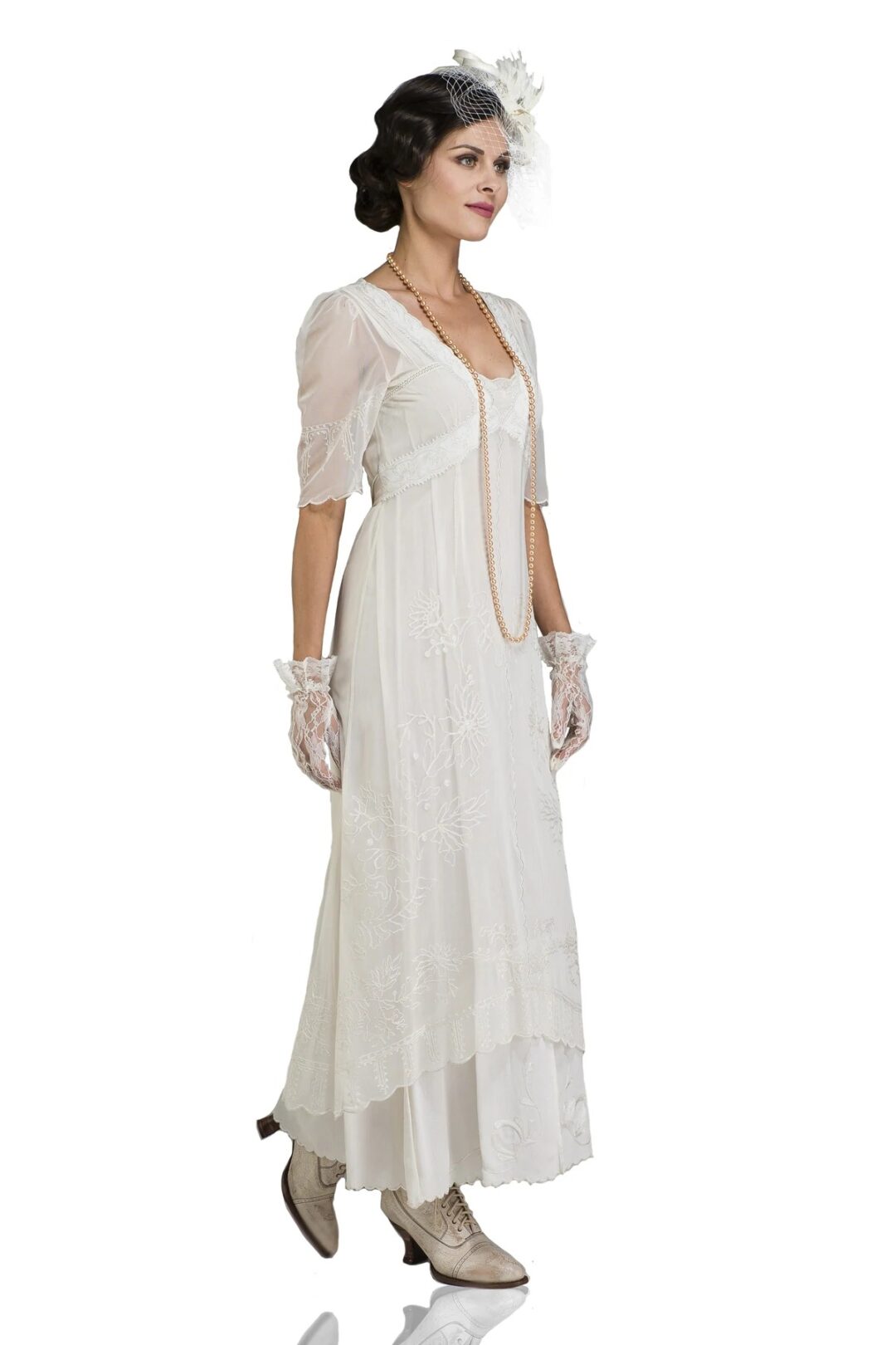 VINTAGE TITANIC TEA PARTY DRESS IN IVORY BY NATAYA