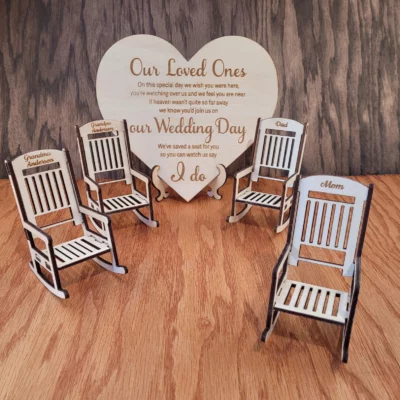 Wedding Day Remembrance Memorial Set – Personalized Chairs for Loved Ones