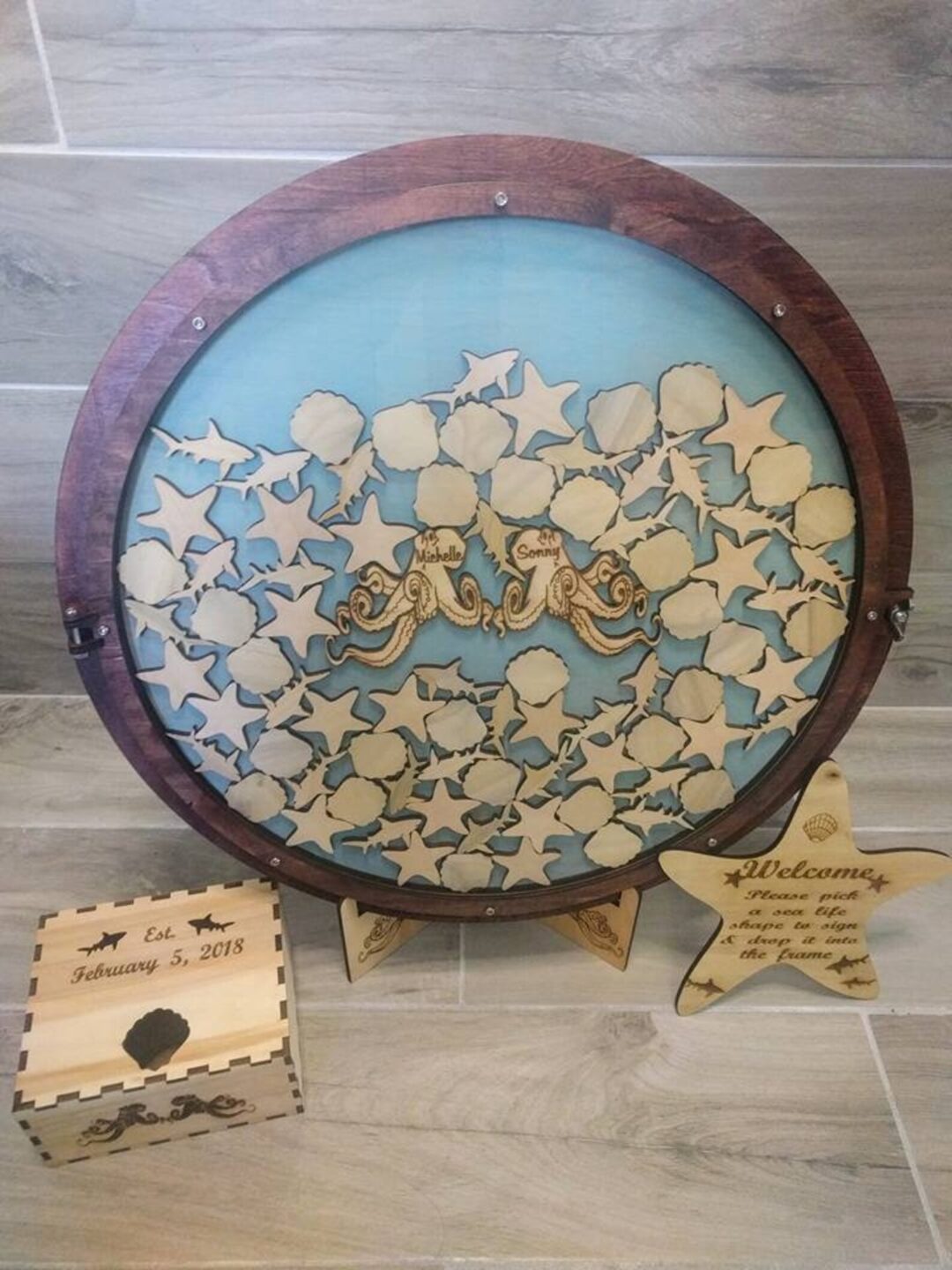 Alternative guestbook for nautical or beach wedding