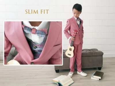 Slim Fit 5-Piece Rose Pink Wedding Suit