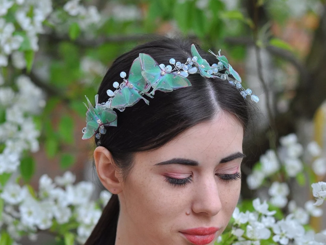 Butterfly and Succulent Headband selling