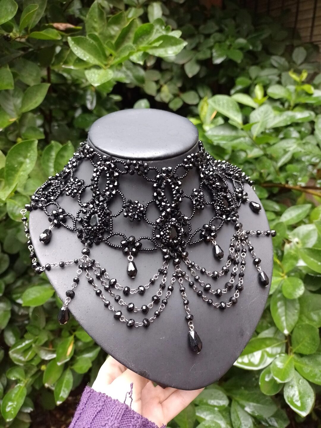 Beaded Goth Victorian necklace