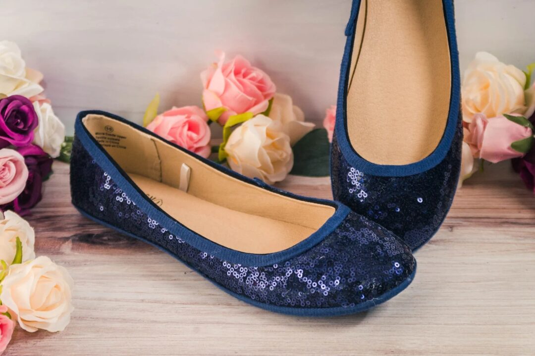 Something Blue Ballet Flats with Ribbon
