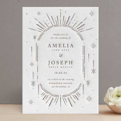 Lightburst Letterpress Invitations
