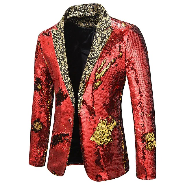 Gentleman's Guru Gradient Purple & Gold Sequin Tuxedo Jacket 44r