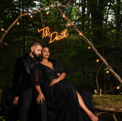 Starry Tulle Black Wedding Dress (inclusive sizing!)