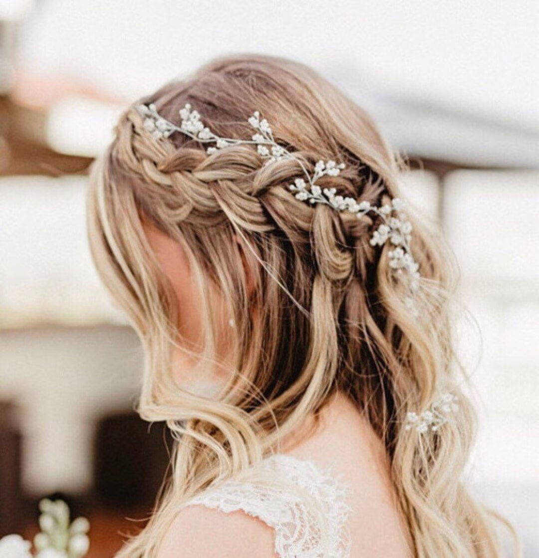 Gold Baby’s Breath Hair Accessory