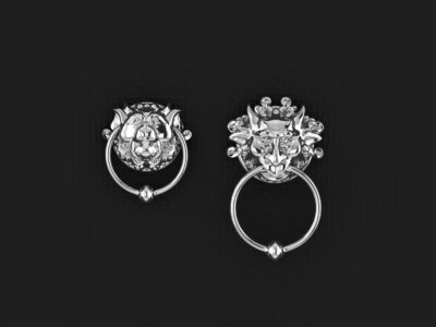 Labyrinth-Inspired Sterling Silver Earrings
