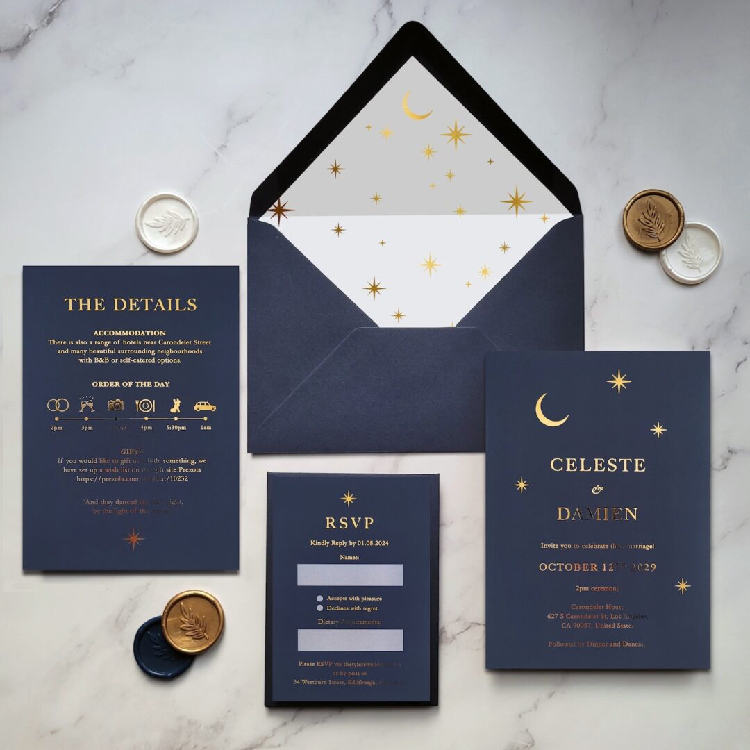 Celeste Luxury Foil Navy Invite