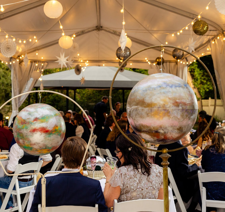 This couple went back to school for their celestial sci-fi wedding