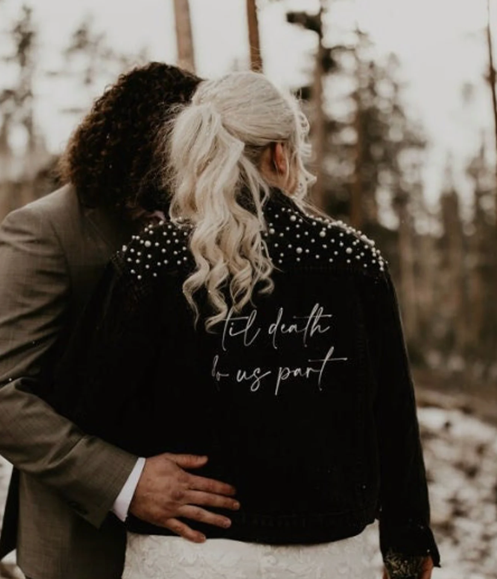 PERSONALIZED Black Denim jean jacket