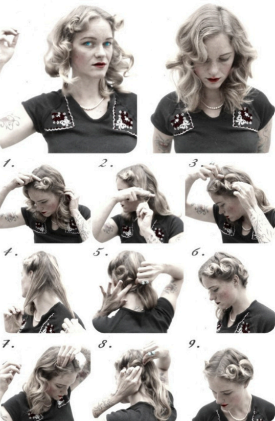 Pin curl your hair for major no-heat waves and retro style (pin curls work great on short hair too!) 3 from Offbeat Wed (formerly Offbeat Bride) image 2 alternative wedding ideas from Offbeat Wed (formerly Offbeat Bride)