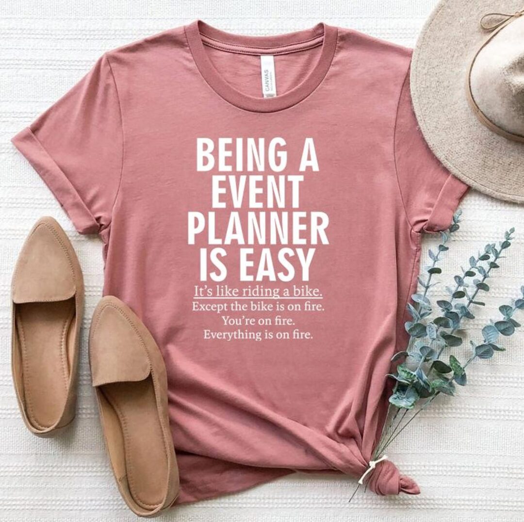 funny event planner shirt on offbeat wed