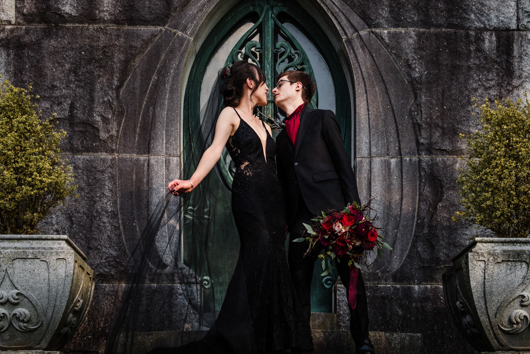 Philadelphia cemetery wedding with a goth twist