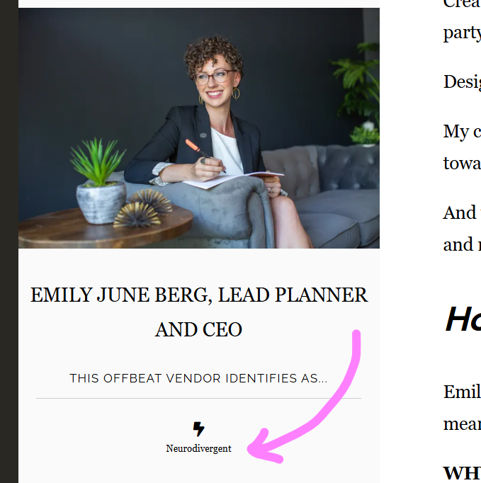 offbeat wed inclusive vendor listing identification