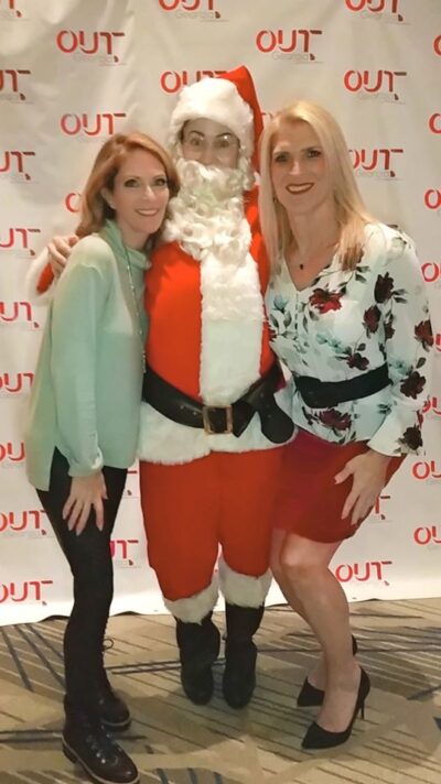 Santa and the Girls at Out Georgia Holiday Party - Handy Entertainment