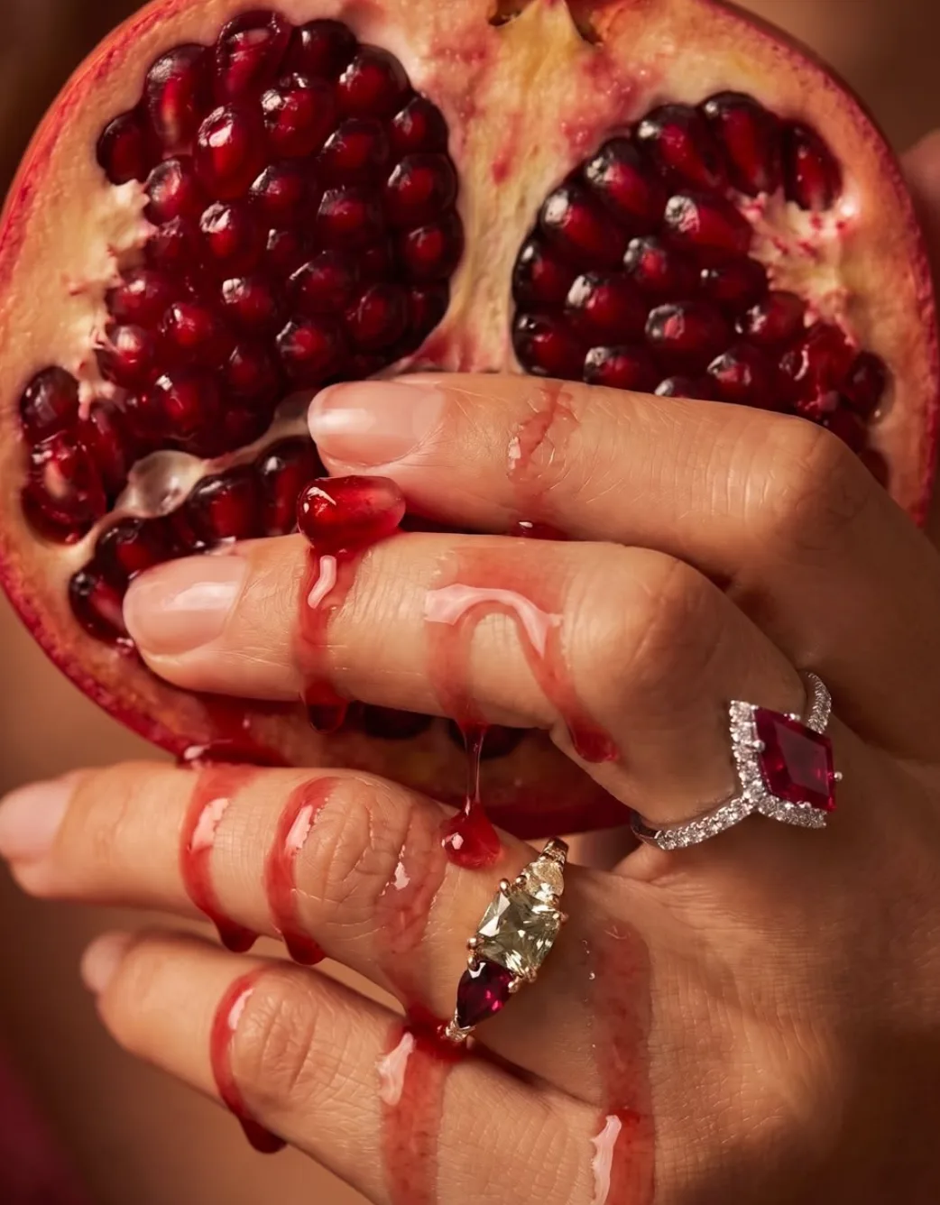 engagement rings by irina pomegranate on offbeat wed dot com