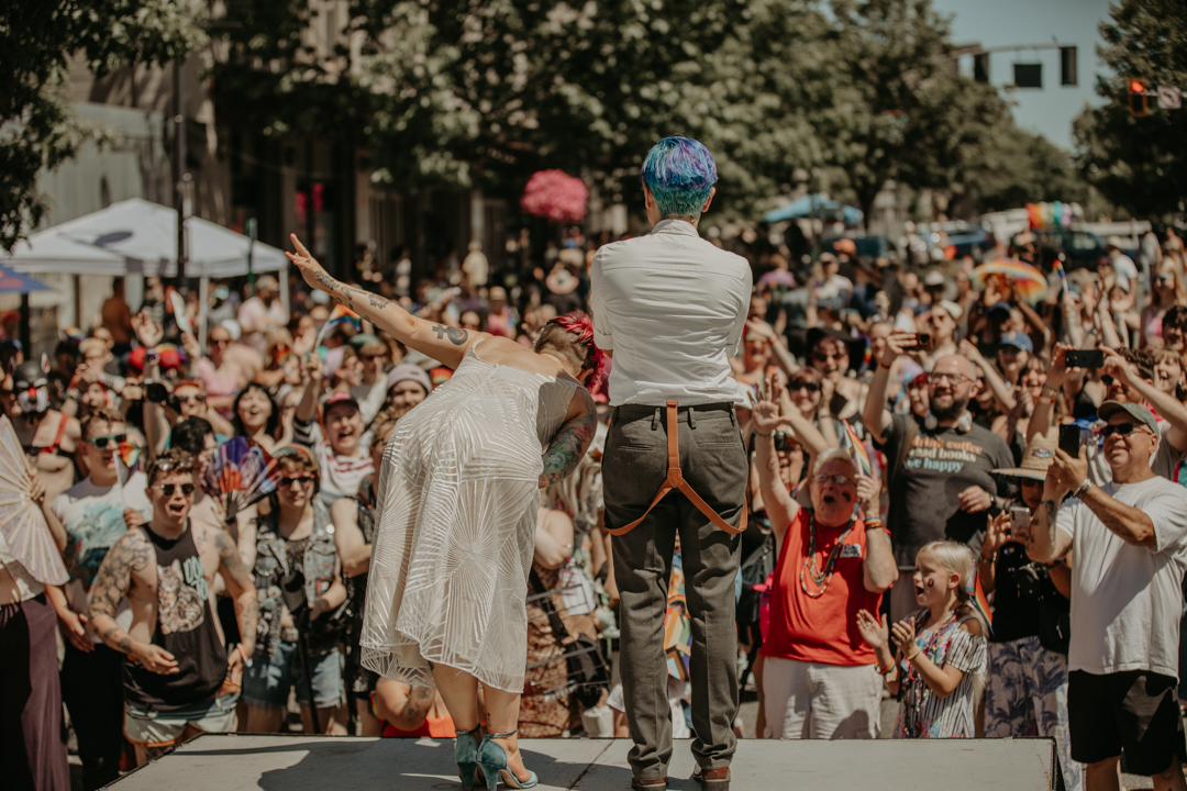 Bellingham Pride queer wedding celebration on offbeat wed 21 - A colorful queer wedding at Bellingham Pride (planned in only 3 WEEKS!) Bellingham Pride queer wedding celebration on offbeat wed 21