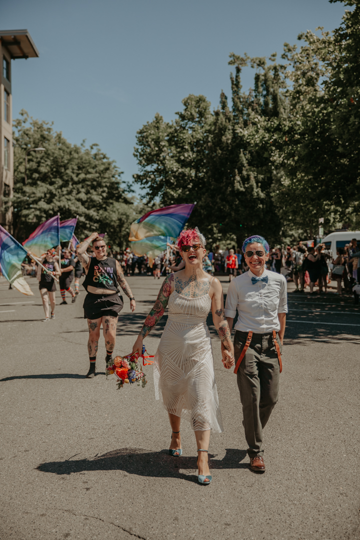 Bellingham Pride queer wedding celebration on offbeat wed 26 - A colorful queer wedding at Bellingham Pride (planned in only 3 WEEKS!) Bellingham Pride queer wedding celebration on offbeat wed 26