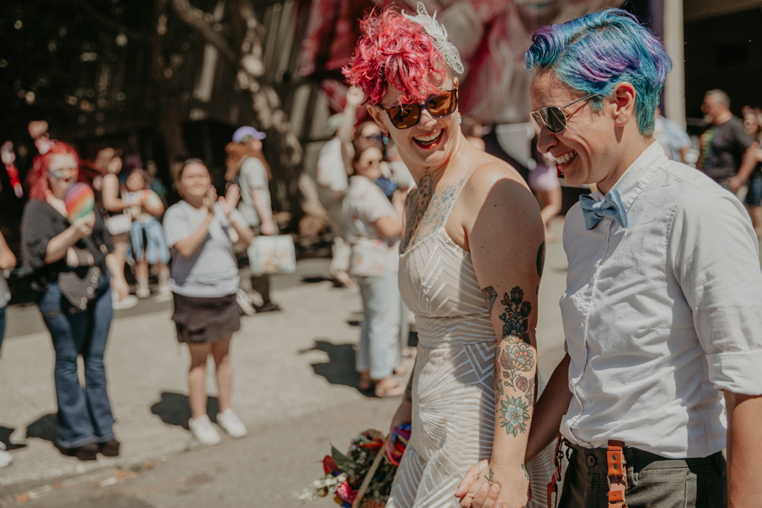 Bellingham Pride queer wedding celebration on offbeat wed 27 - A colorful queer wedding at Bellingham Pride (planned in only 3 WEEKS!) Bellingham Pride queer wedding celebration on offbeat wed 27