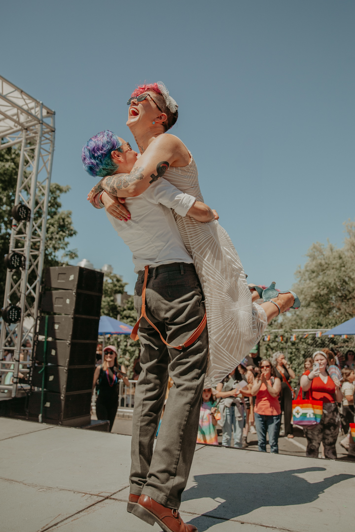 Bellingham Pride queer wedding celebration on offbeat wed 31 - A colorful queer wedding at Bellingham Pride (planned in only 3 WEEKS!) Bellingham Pride queer wedding celebration on offbeat wed 31